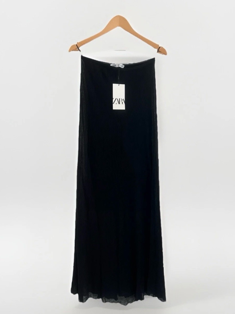 NEW ZARA Fine Knit Black sheer Dress Medium